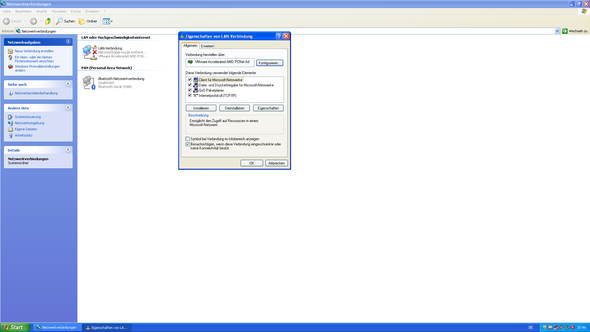 Screenshot der Netzwerkverbindungen der VM - (Windows, Windows 10, Windows XP)