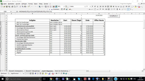 Vorher - (Excel, Tabelle)