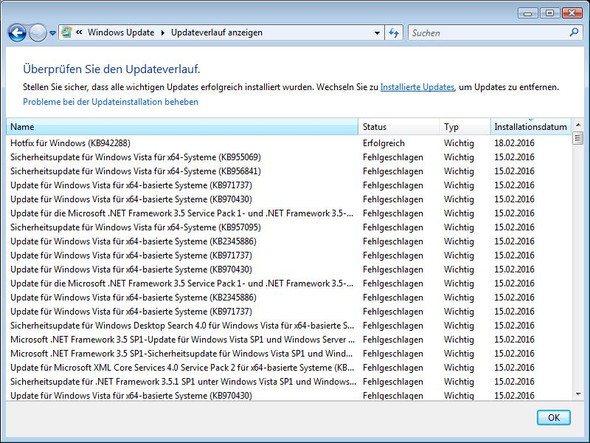 Updateverlauf - (Computer, PC, Technik)