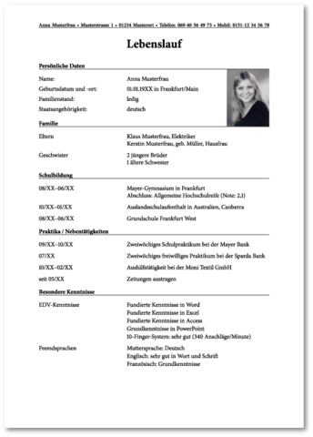 Wie Soll Ich Ein Lebenslauf Schreiben Fur Ein Praktikum Im Kindergarten Arbeit Leben