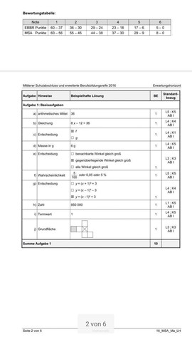 Hat Jemand Die Losungen Des Msa Mathe 16 Losung