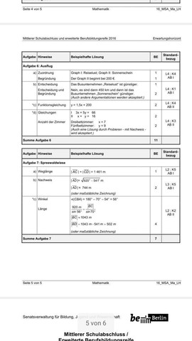 Hat jemand die Lösungen des MSA (Mathe!) 2016? (Lösung)