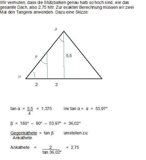 Teildreieck eines gleichschenkligen Dreiecks berechnen? (Mathematik