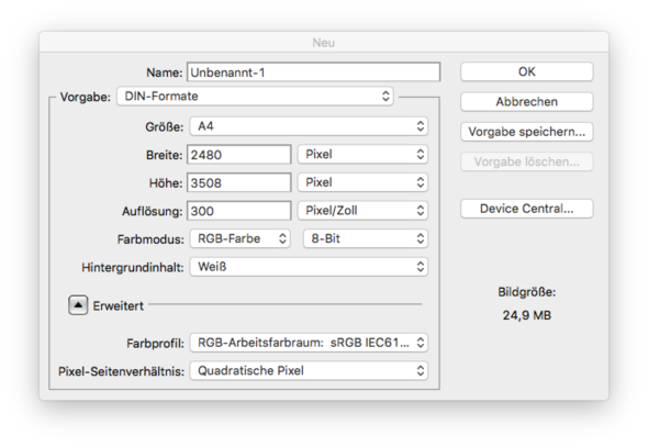 pixel photoshop din a4