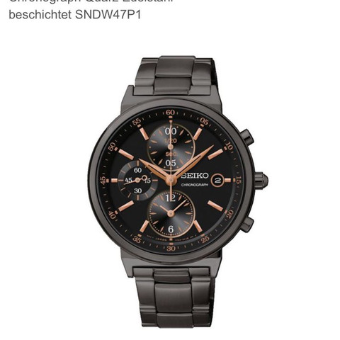 Schwarze uhr mit goldenen zahlen - (Uhr, armani, seiko)