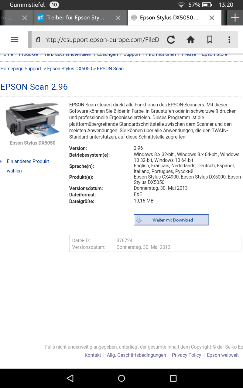 Treiber für Epson Stylus DX5050 unter Win10? (Windows, Windows 10, Drucker)