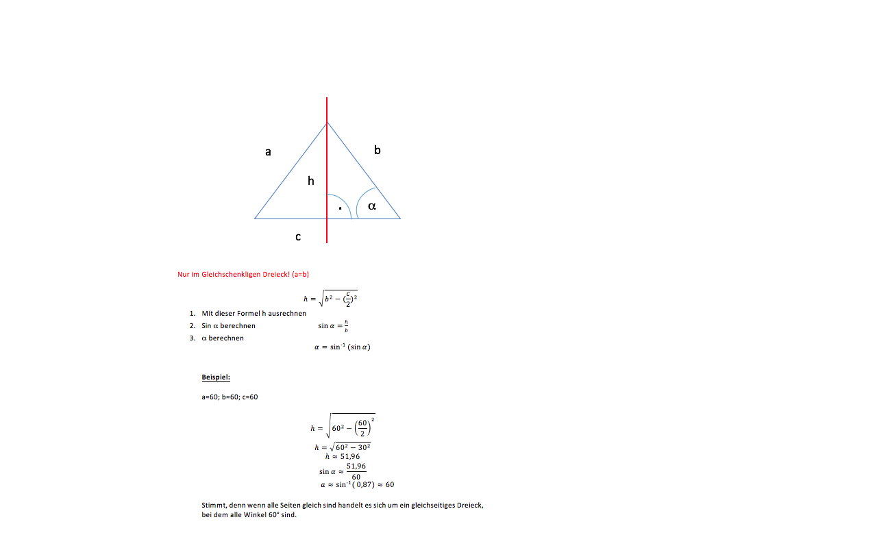 Dreieck , winkel berechnen mit 3 seiten ( kein rechter winkel )? (Mathe