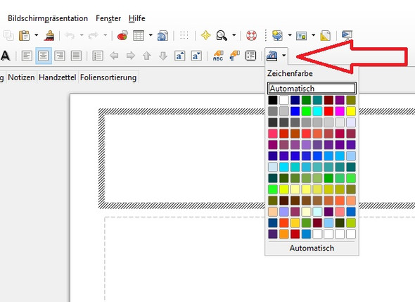libre office impress schriftfarbe - (Office, Ubuntu, ändern)