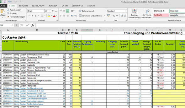 PRODUKTIONSMELDUNG - (Microsoft Excel, Formel)