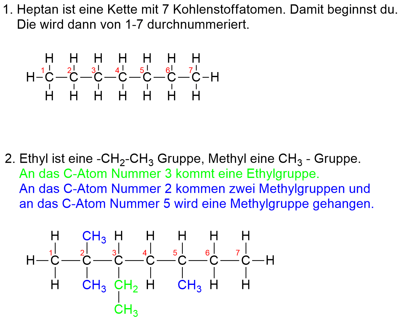 Notiere Die Vollständige Strukturformel Für 3 Ethyl 225 Trimethylheptan Chemie Periodensystem 2095