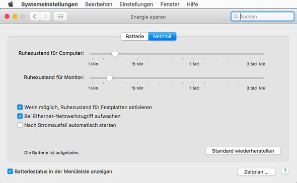 OS X, Energie sparen - (Computer, Apple, iMac)