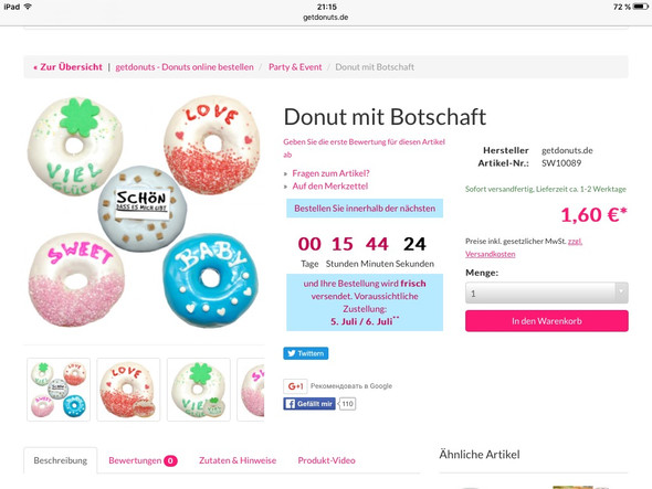  - (Online-Shop, Lieferung, Donuts)