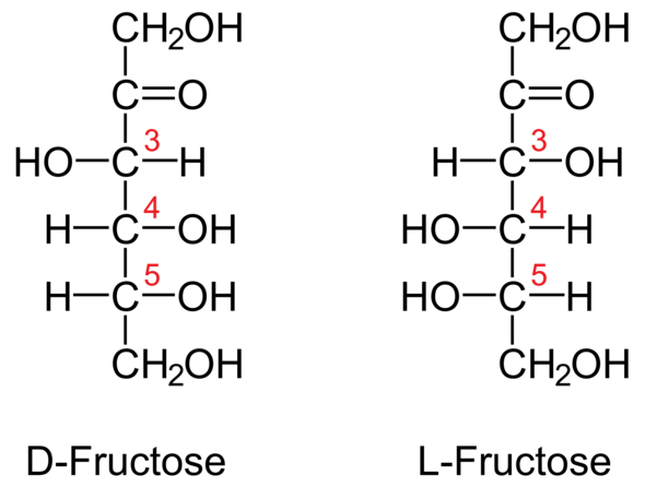 D-und L-Fructose - (Chemie, Fructose, Fischer)