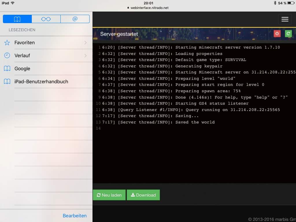 Minecraft Server Fehlermeldung (Nitrado)?
