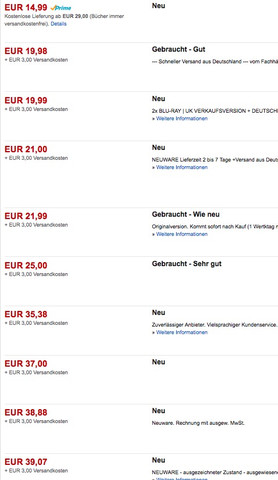 Amazon, Artikel, neu und gebraucht, Auflistung - (Amazon, DVD, WWE)