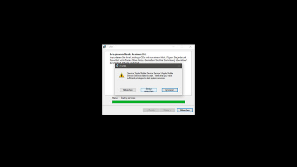 Screenshot Fehlermeldung 2 - (iTunes, Windows 10, installieren)