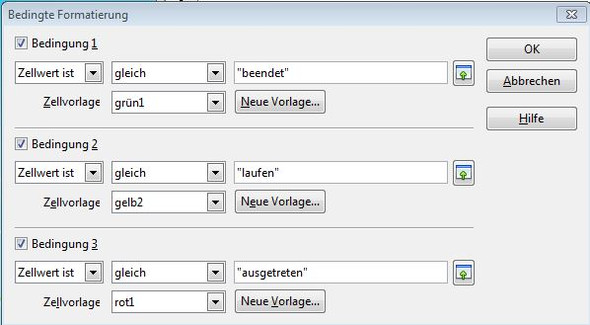 so habe ich es gemacht - (wenn-Funktion, Einfärben, open office calc)