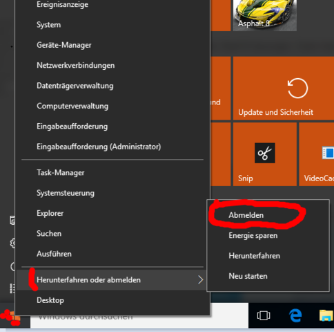abmelden - (Windows 10, abmelden)