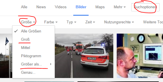 Bilder nach Größe filtern - (Bilder, Google, Hintergrund)