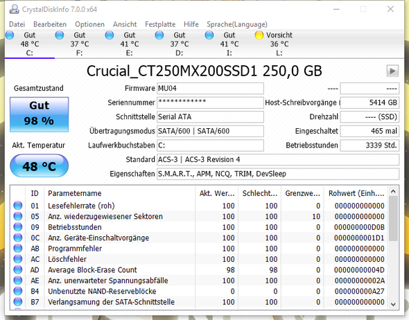 CrystalDiskInfo - (Computer, Windows, Festplatte)