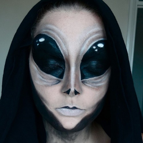 alien make up - (Halloween, schminken, Aliens)