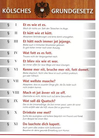 kölsches Grundgesetz - (deutsch, Englisch, WhatsApp)