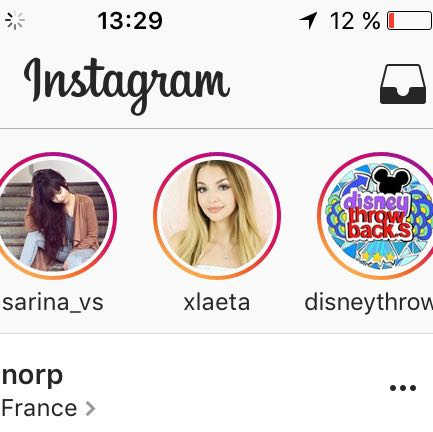 Das ist in der timeline oben - (instagram, social-media, stories)