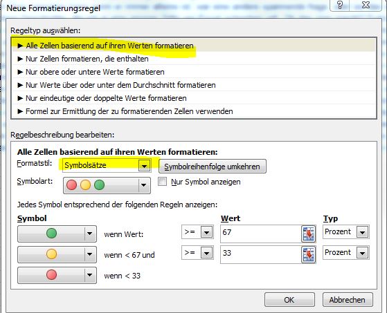 Excel Tabelle dir Wörter zählt und Smileys gibt ...