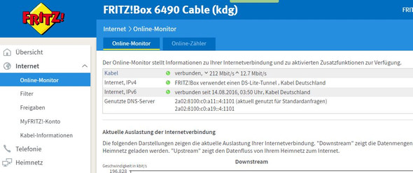 FB - (Fritz Box, 1und1, Internet Volumen)