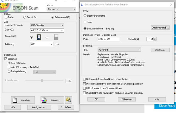 Scannen von mehreren Seiten in eine Datei epson scan 2 seiten in eine datei