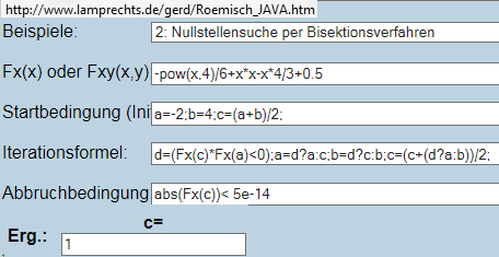 Bisektion ergibt die 1 - (Mathe, Mathematik, Nullstellen)