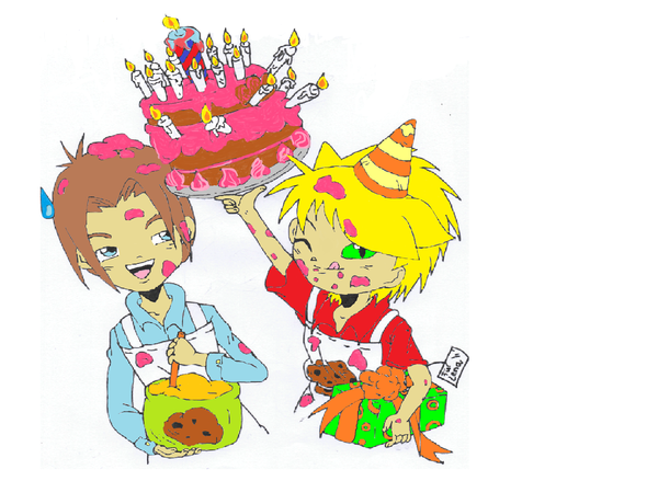 Shinichi und Furuichi feiern Geburtstag^-^ - (Anime, zeichnen)