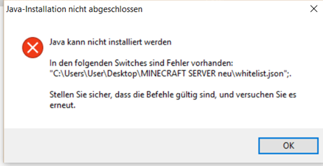 - (Computerspiele, Fehler, Fehlermeldung)