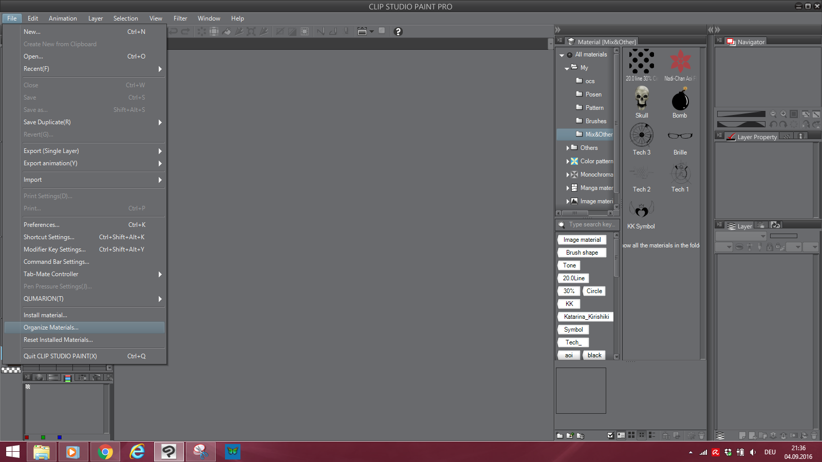 Wie finde ich die Tools bei Clip Studio paint wieder? (zeichnen)