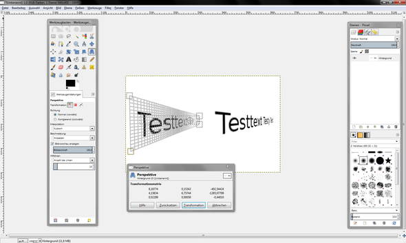 Wie Kann Ich In Gimp Den Text Verzerren Verzeihen
