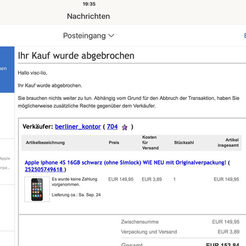 Käufer Antwort - (Internet, Geld, iPhone)