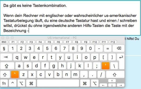 Tastaturbelegung us-amerikanisch - (Apple, MacBook)