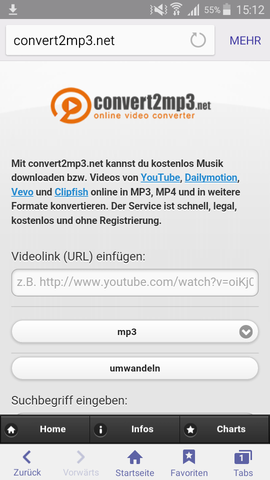 Funktioniert sehr gut ... - (Youtube, yabeat, convert2mp3)