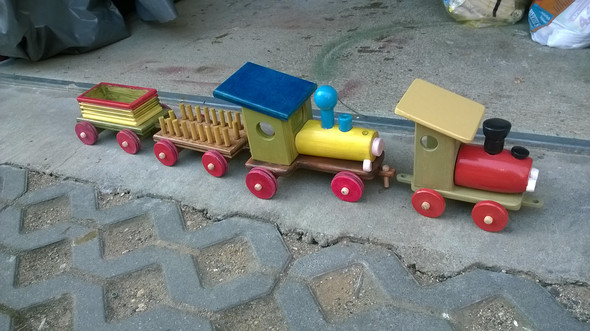 holzeisenbahn - (Handwerk, Spielzeug, Holzspielzeug)