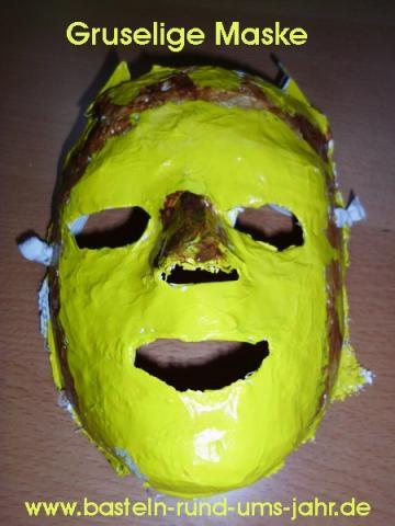 gruselige Maske von www.basteln-rund-ums-jahr.de - (Kinder, basteln, Papier)