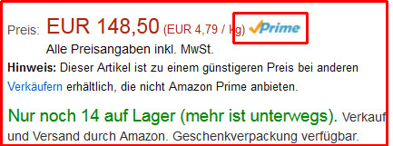das muss neben dem Preis stehen. - (Amazon, Prime)