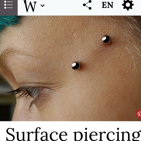 Surface (fast an jeder Stelle möglich) - (Piercing, Tattoo)