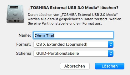 OS X, Festplattendienstprogramm, Platte partitionieren - (Computer, Apple, Festplatte)