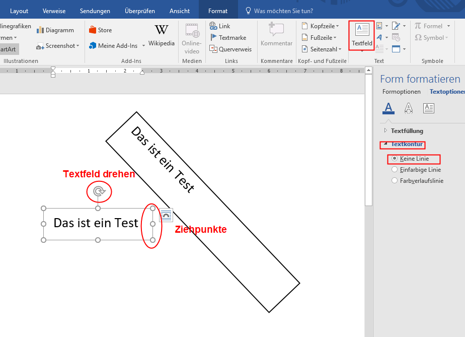 Wie schreibe ich in Word 2016 diagonal? (Software, Microsoft Word)