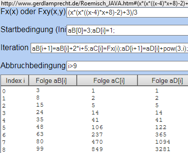 Iterationsrechner zum Erstellen einer Wertetabelle - (Mathe, Reihe, sigma)