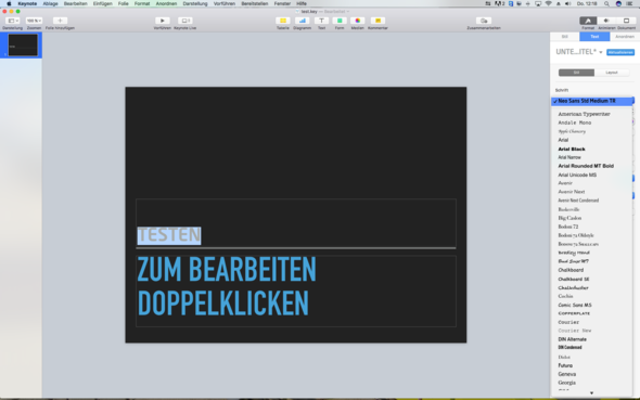Keynote Schrift ändern - (PC, Apple, Mac)