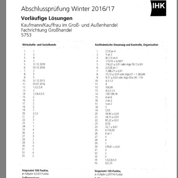 Abschlussprüfung Groß Und Außenhandel Winter 2017 Lösungen