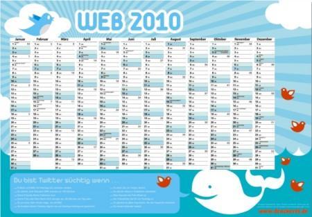 Twitter Kalender 2010 - (gratis, Kalender, Wandkalender)