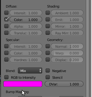 Texturfarbe, wird z.B. bei Fehlen der Datei oder genutzt - (Blender, rendern)
