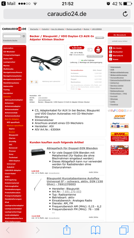 Iphone aux kabel auto Iphone aux kabel auto